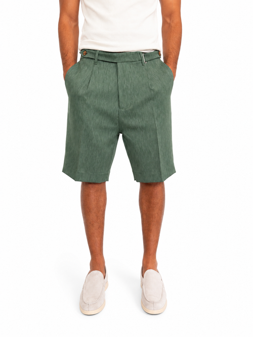 BERMUDA IN MISTO LINO VERDE