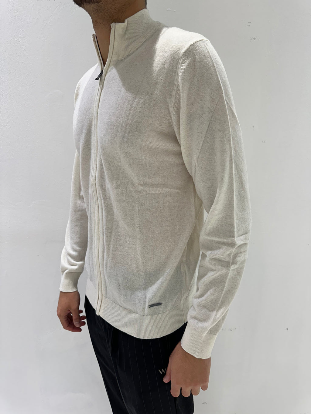 MAGLIONE CON ZIP IN MISTO CACHEMIRE