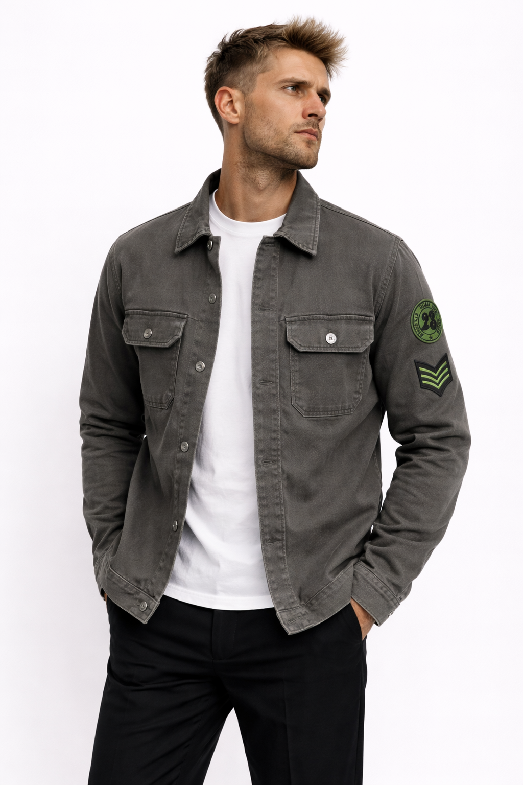 FIELD JACKET IN BULL CON PATCH