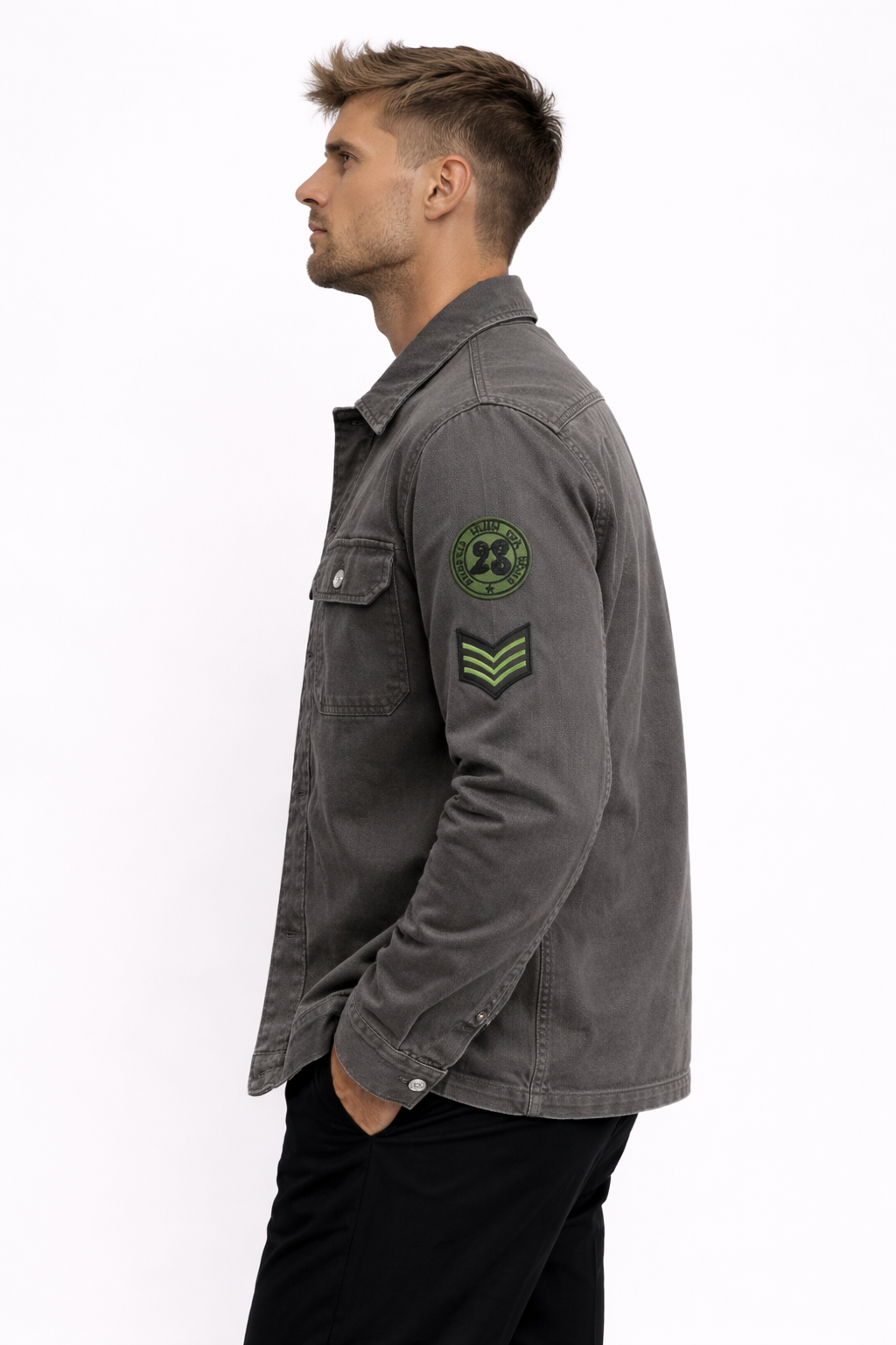 FIELD JACKET IN BULL CON PATCH