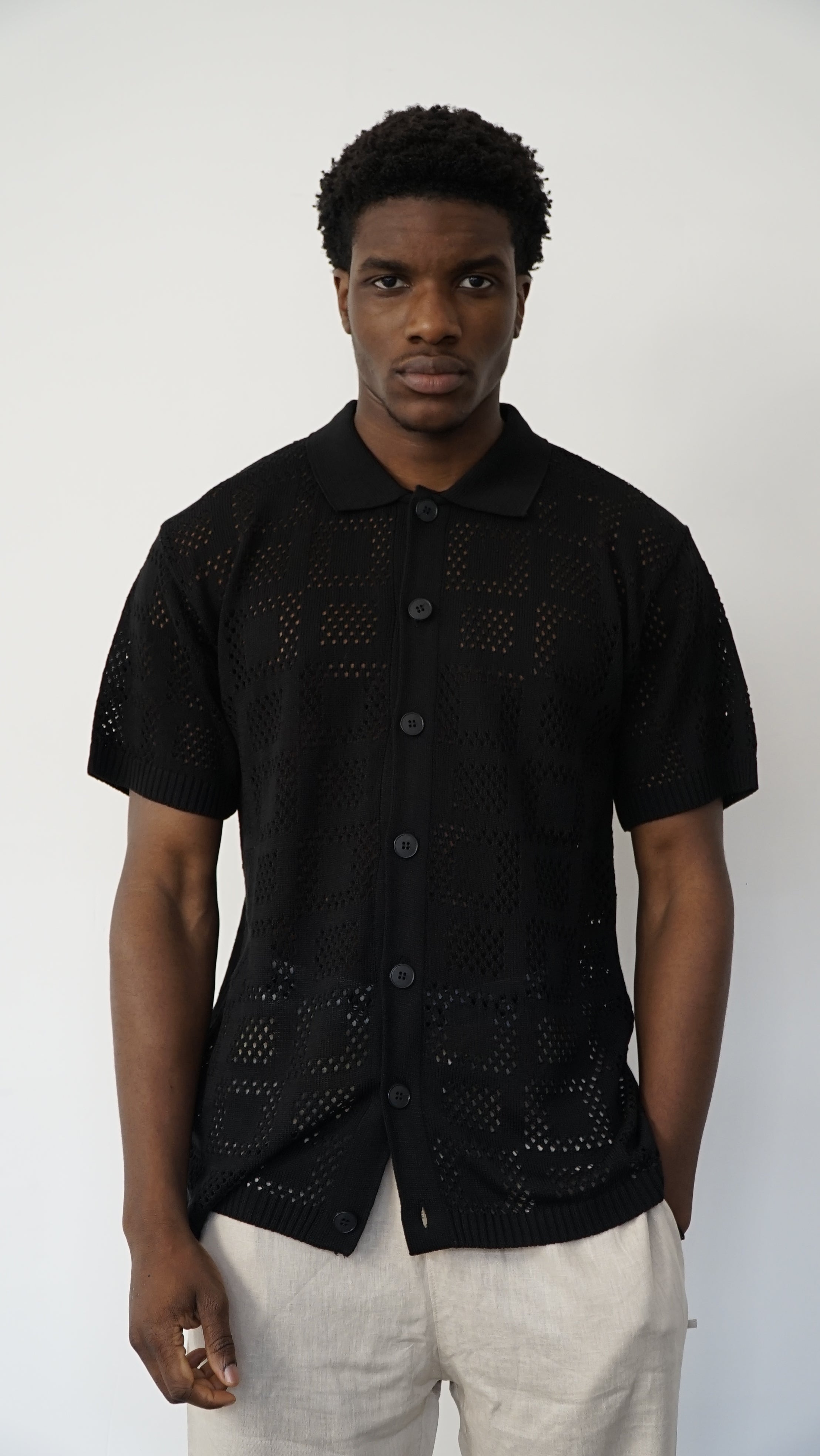 POLO TRAFORATA A CAMICIA