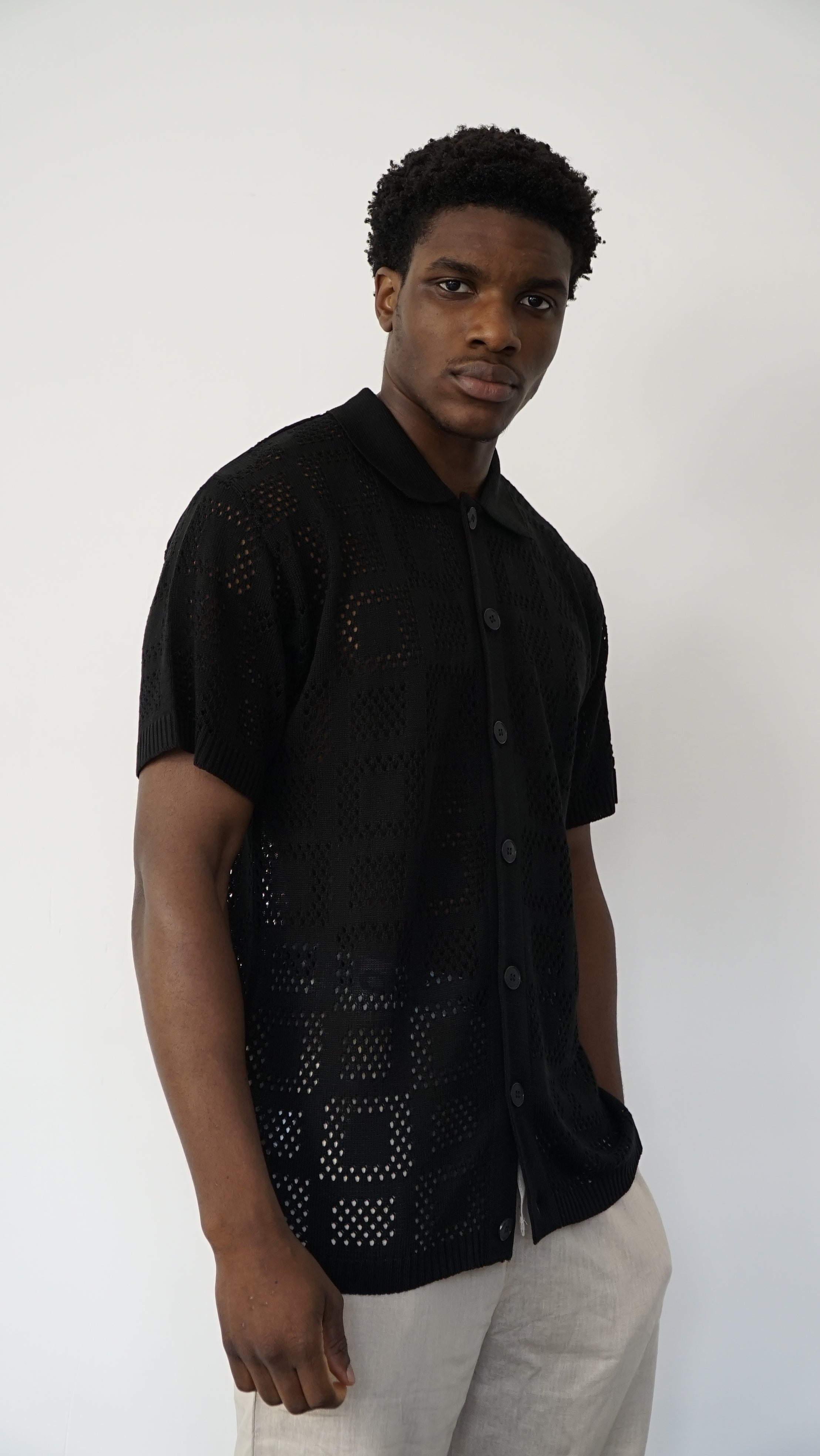 POLO TRAFORATA A CAMICIA