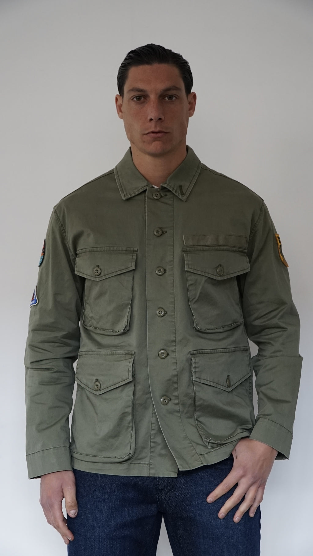 JACKET VERDE MILITARE CON PATCH