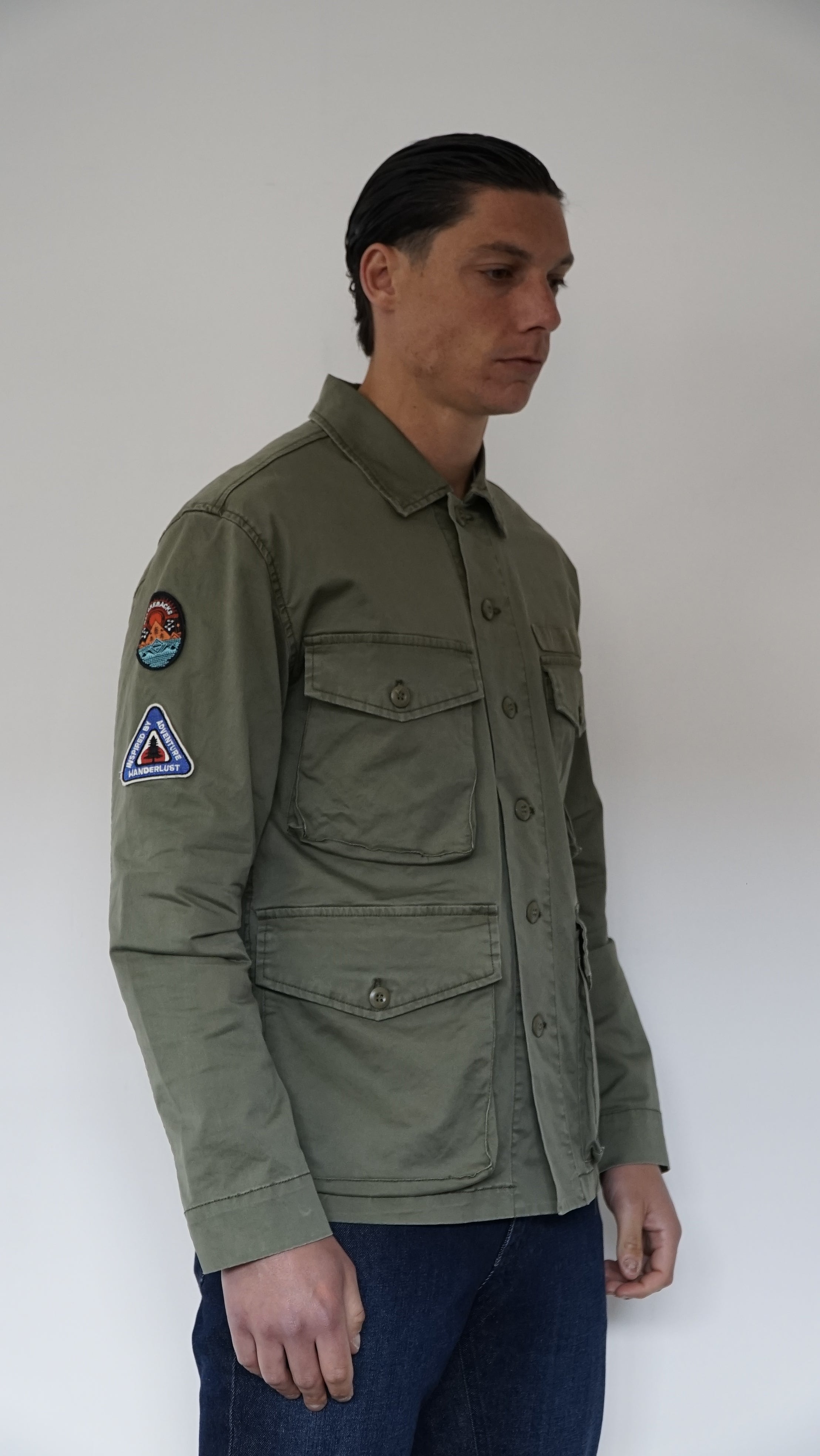 JACKET VERDE MILITARE CON PATCH