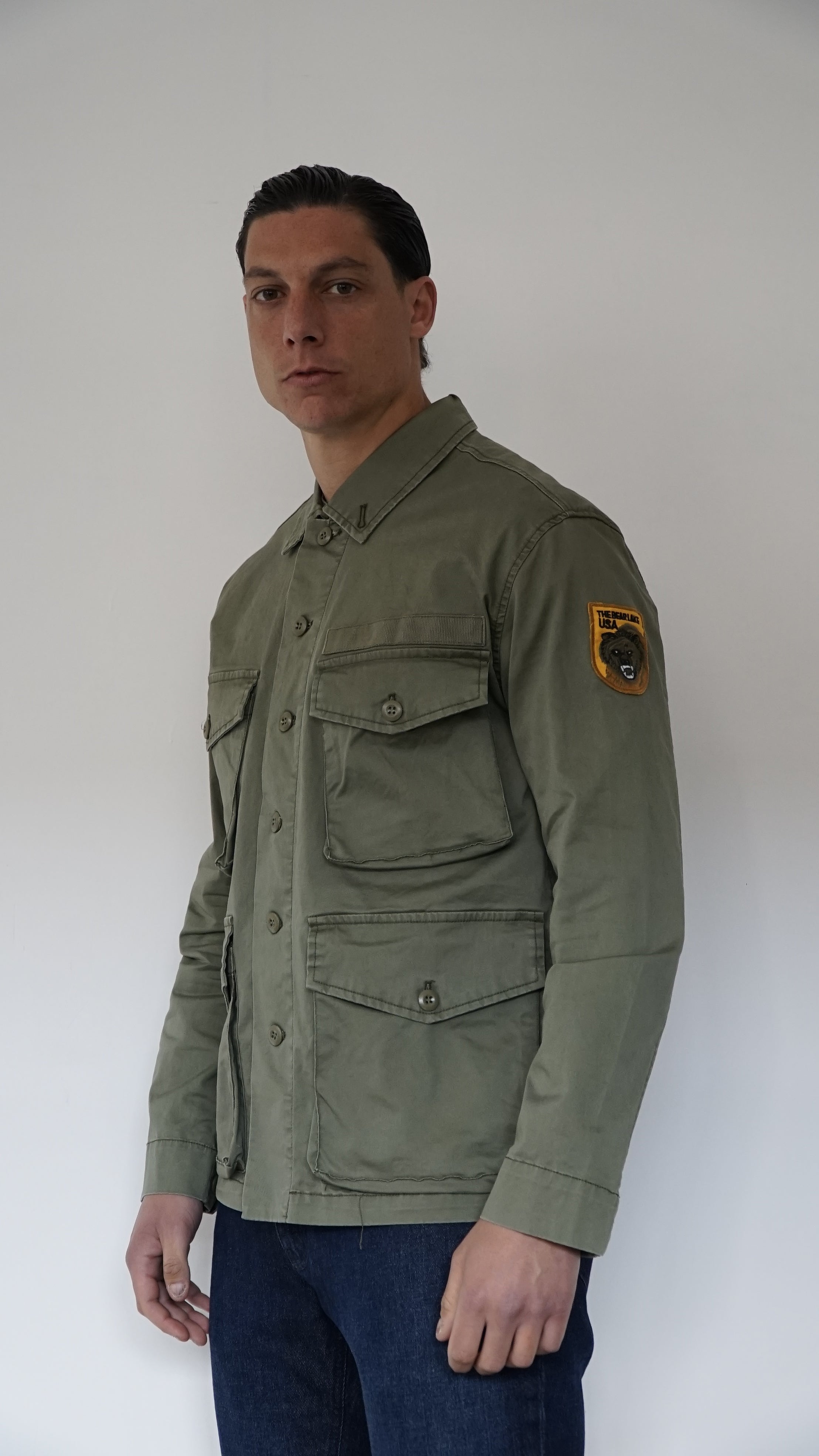 JACKET VERDE MILITARE CON PATCH