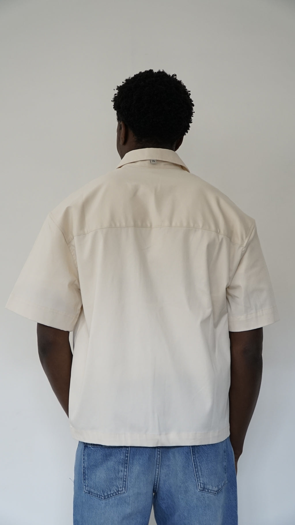 CAMICIA MEZZA MANICA MARINE IN COTONE