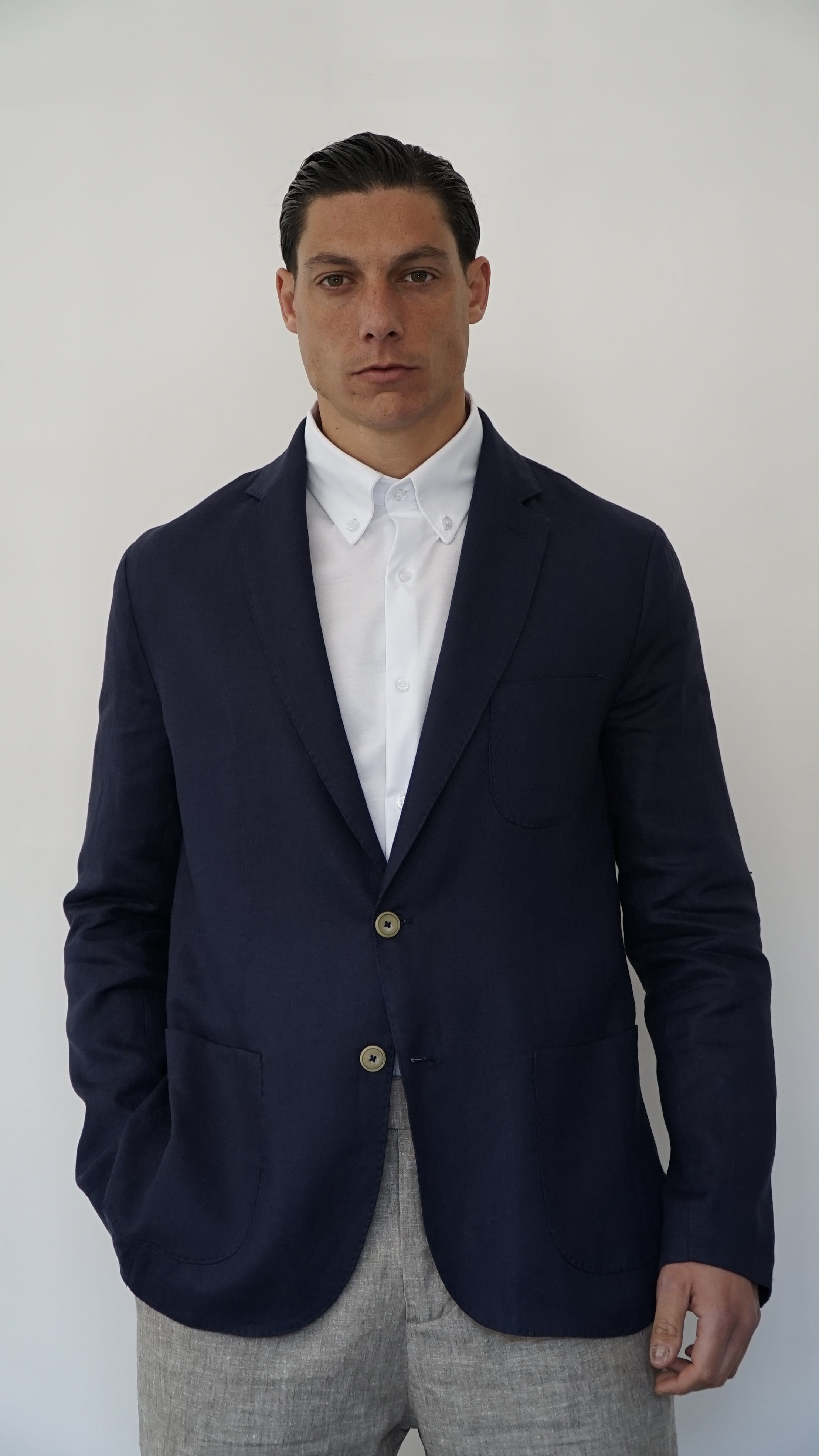 GIACCA IN 100% LINO - BIANCO - BLU - BEIGE - FANGO