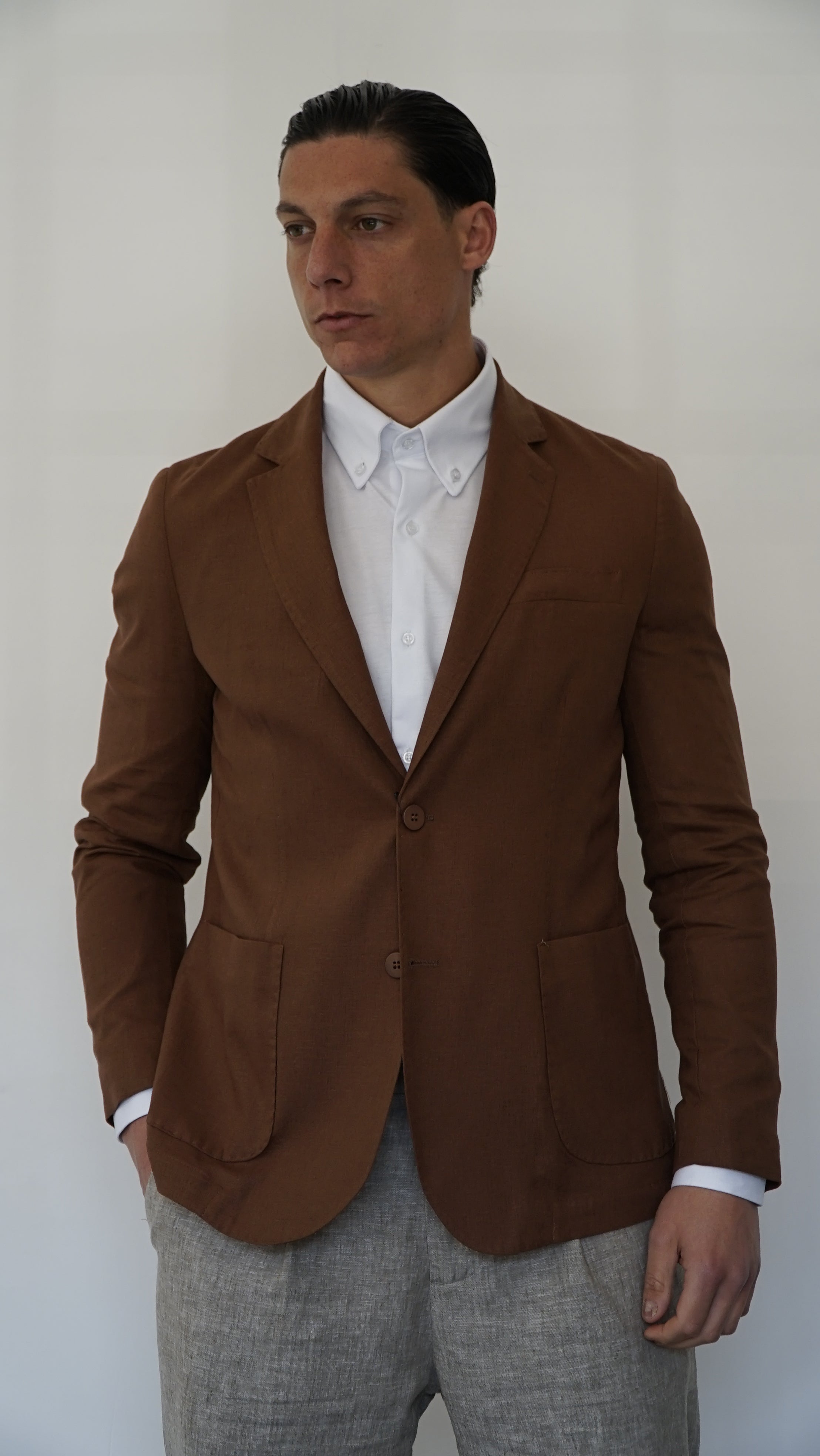 GIACCA IN 100% LINO - BIANCO - BLU - BEIGE - FANGO