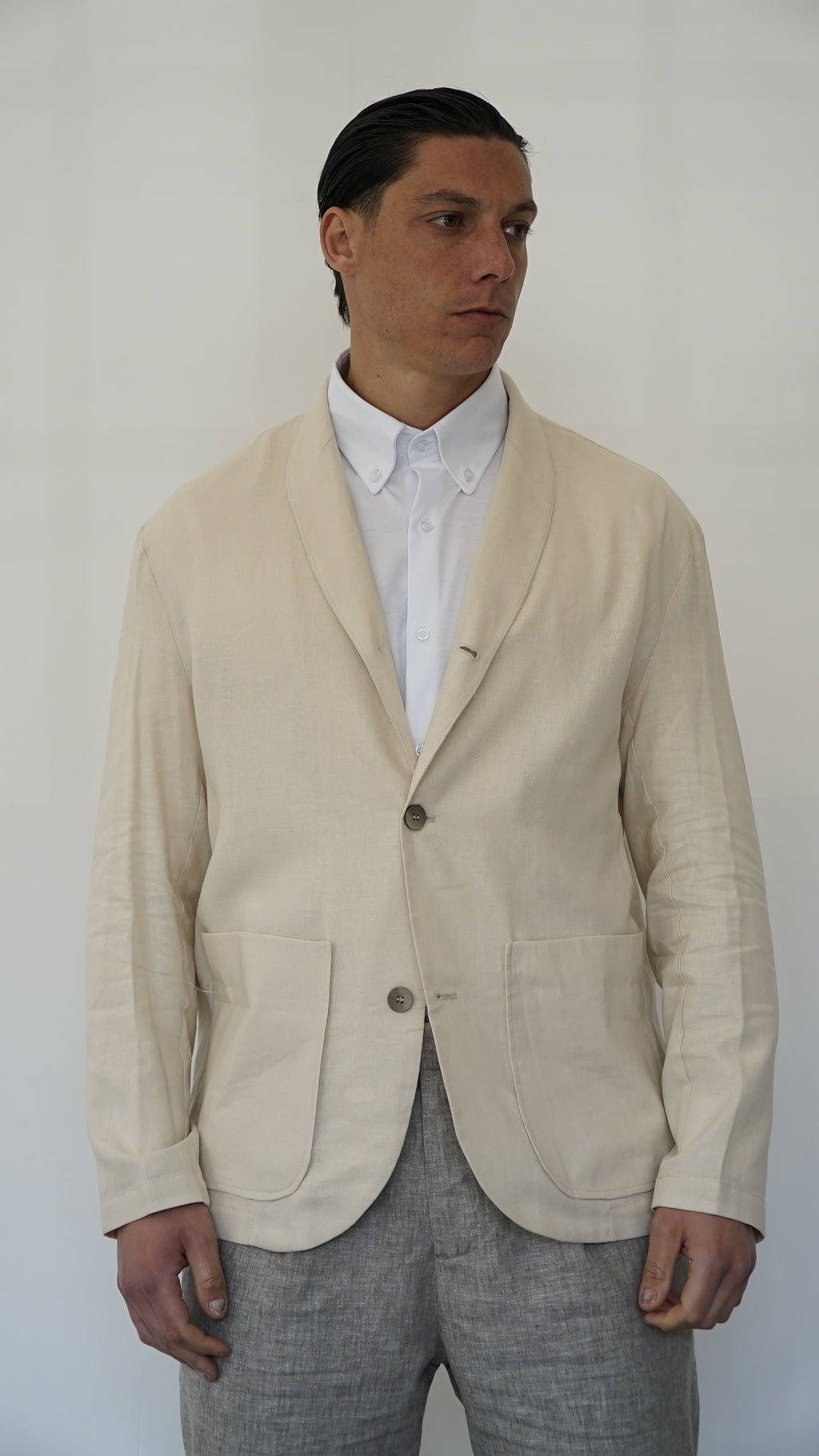 GIACCA IN 100% LINO - BIANCO - BLU - BEIGE - FANGO