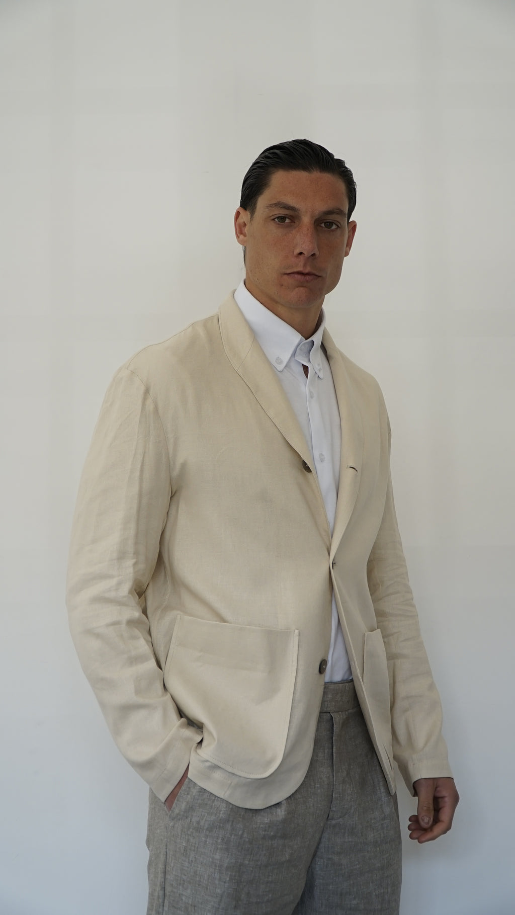 GIACCA IN 100% LINO - BIANCO - BLU - BEIGE - FANGO