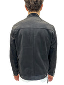 BIKER IN CAMOSCIO CON ZIP