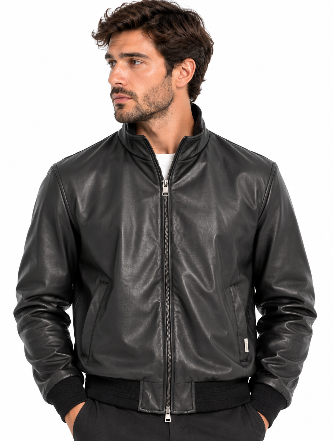 GIUBBOTTO BOMBER IN ECOPELLE