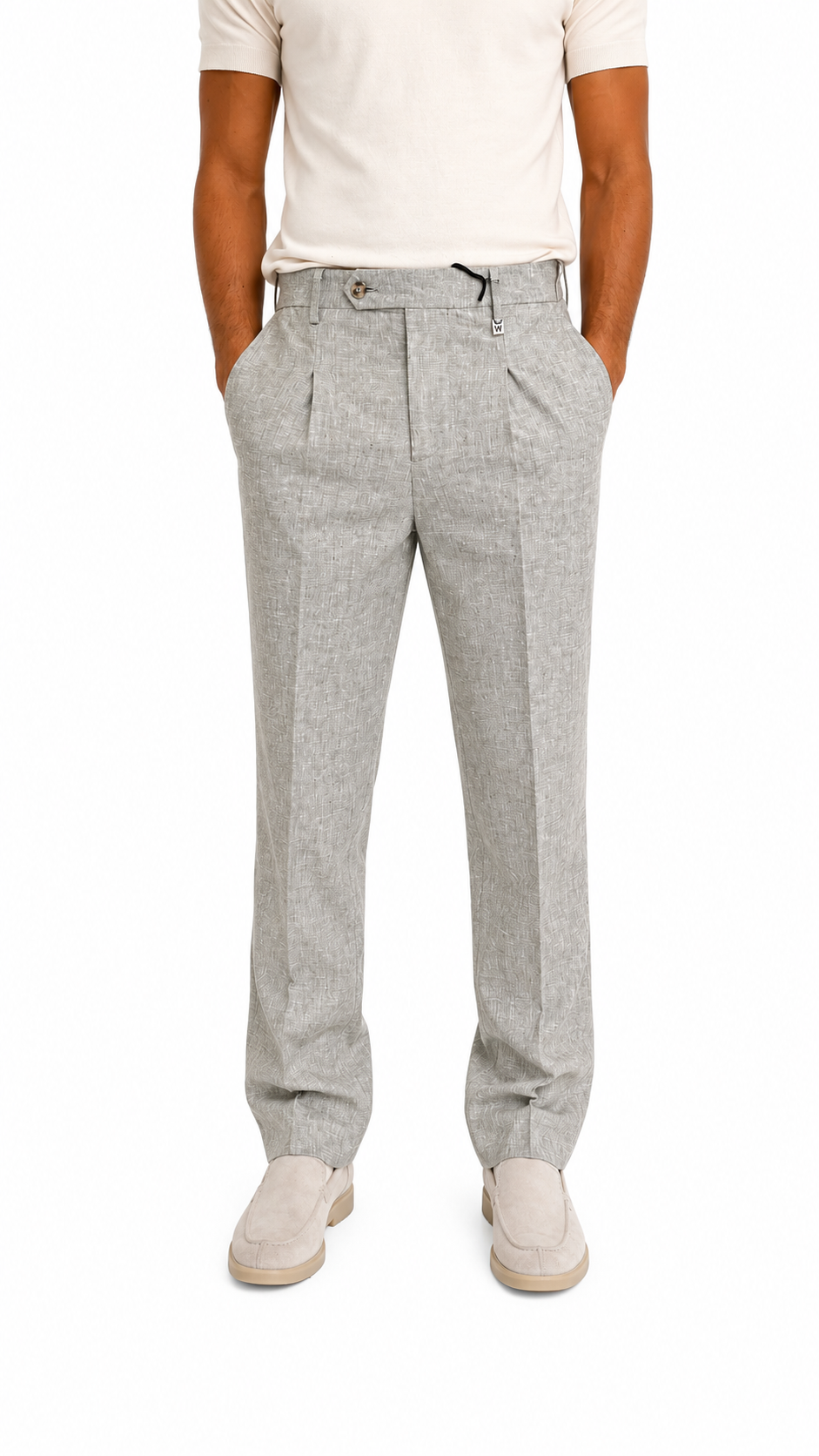PANTALONE IN MISTO LINO relaxed fit