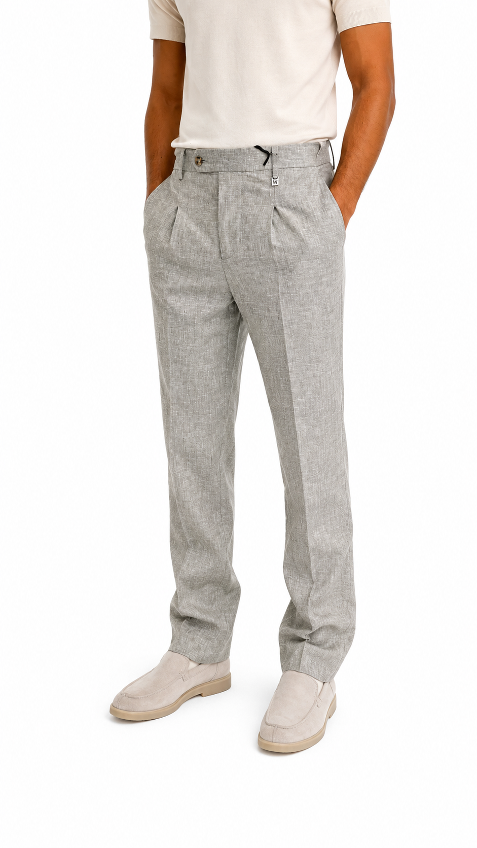 PANTALONE IN MISTO LINO relaxed fit