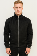 Bomber in camoscio con zip