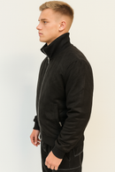 Bomber in camoscio con zip