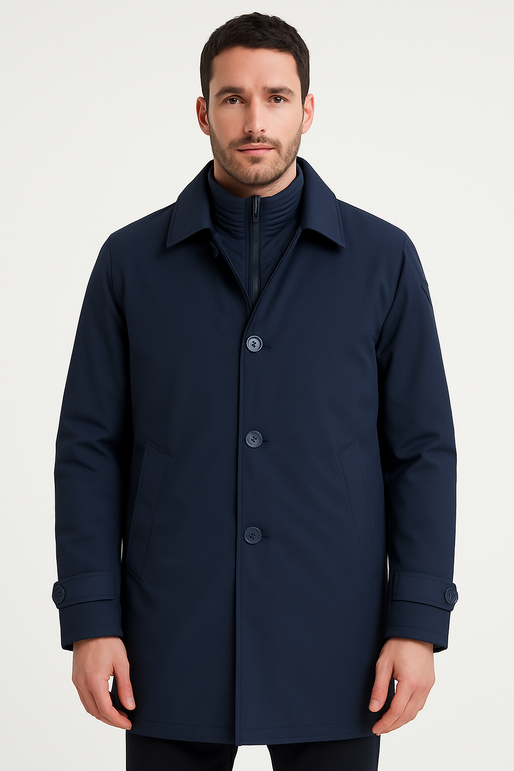 TRENCH TECNICO CON TRAPUNTINA STACCABILE