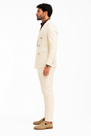 Abiti Doppiopetto gessato beige