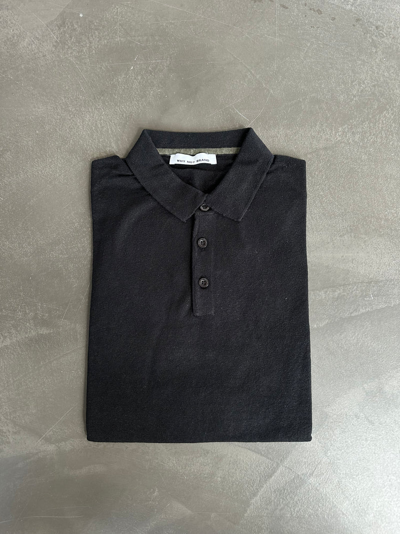 Polo tre bottoni misto lino