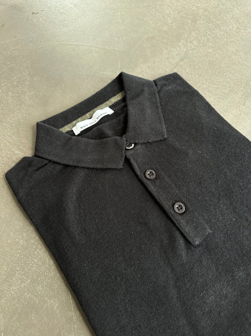 Polo tre bottoni misto lino