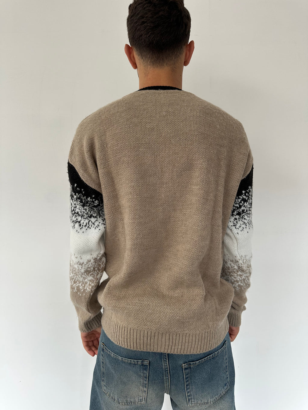 MAGLIONE GIROCOLLO CON FANTASIA SFUMATURE