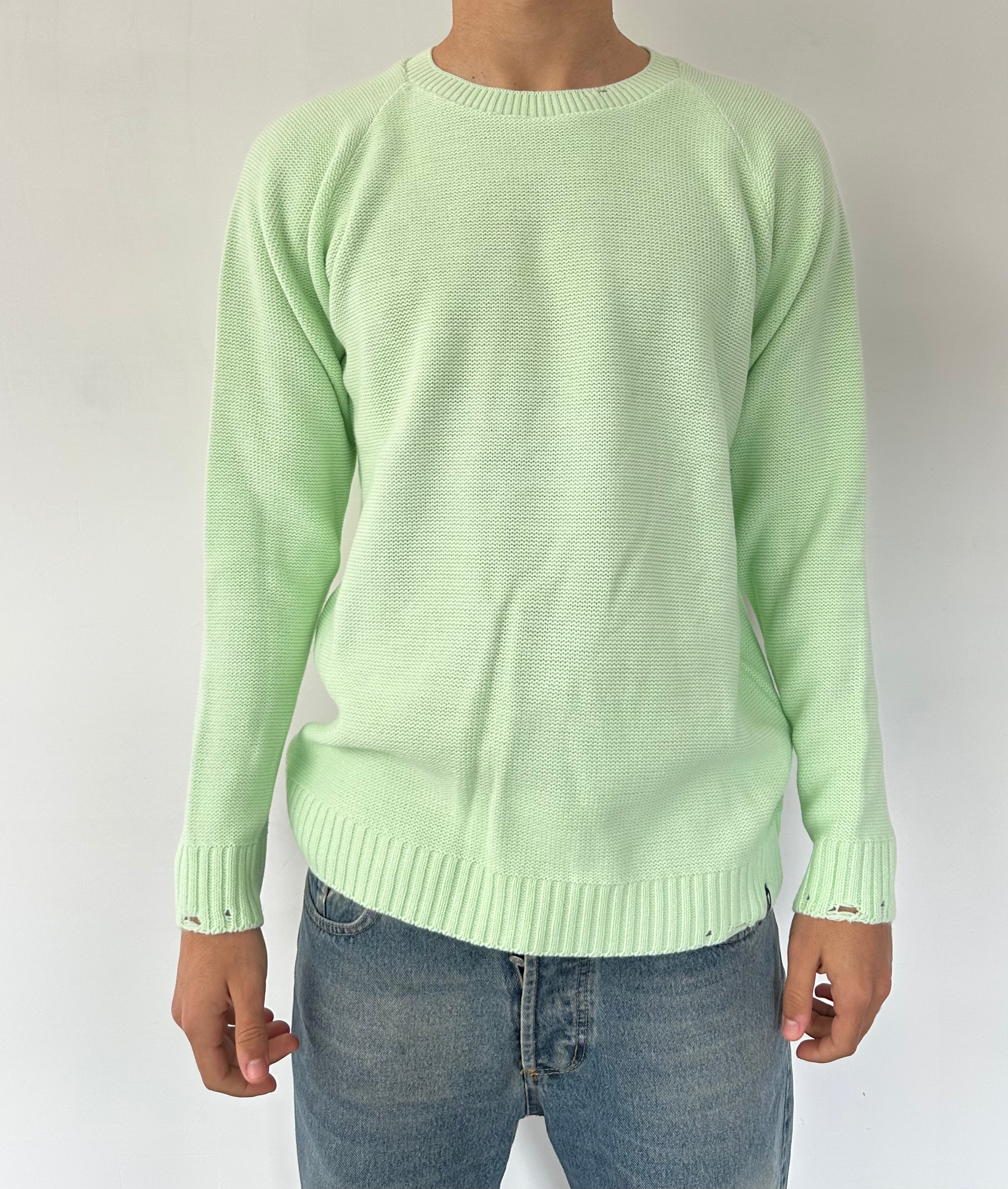 MAGLIONE GIROCOLLO BEIGE CON DETTAGLI SU POLSINI