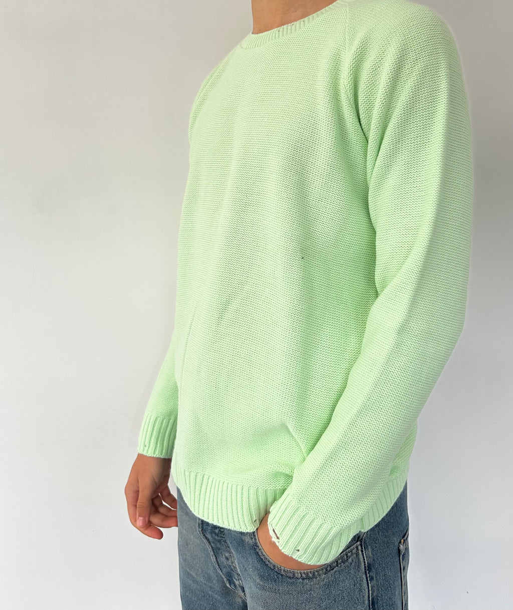 MAGLIONE GIROCOLLO BEIGE CON DETTAGLI SU POLSINI