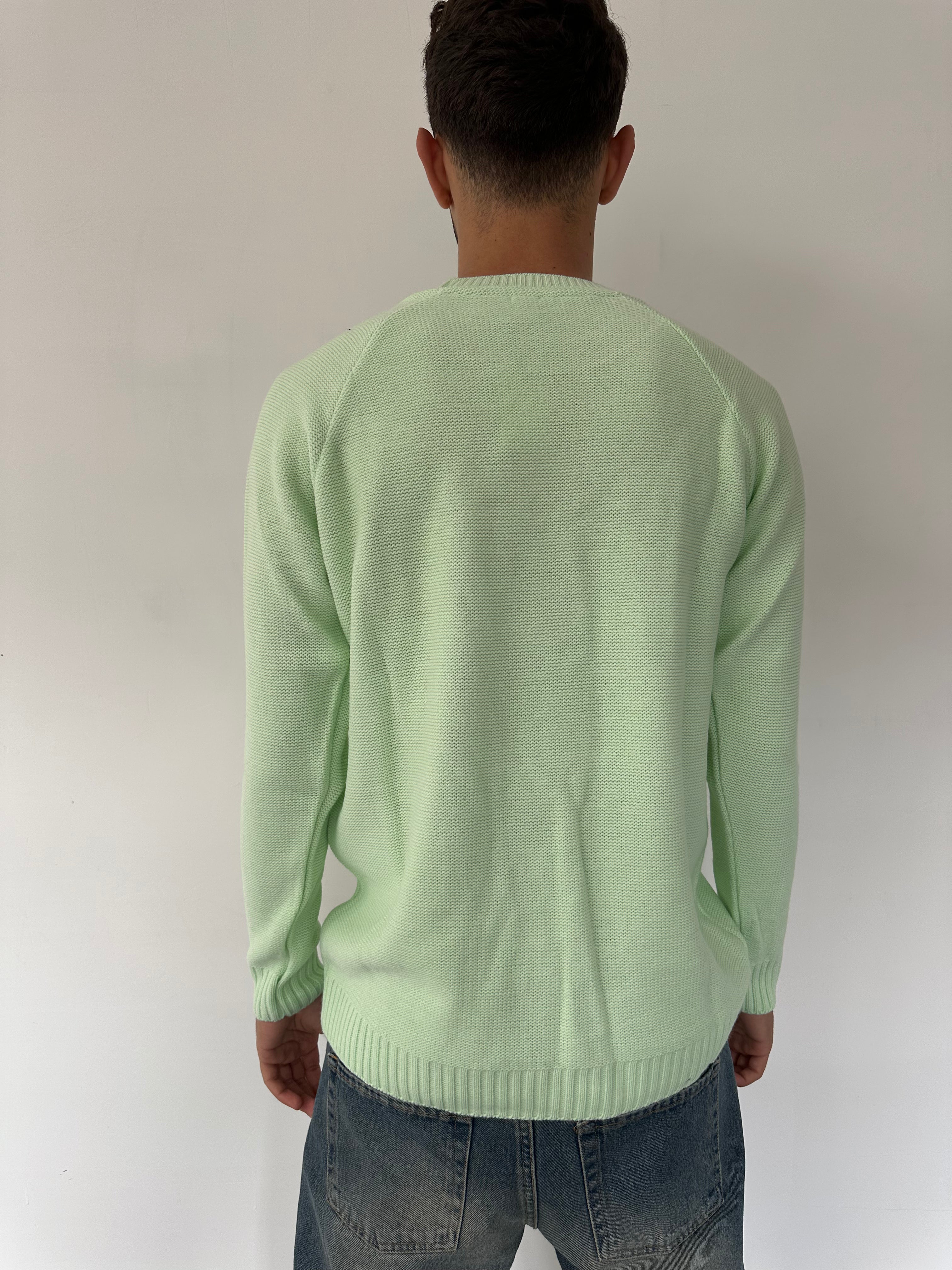 MAGLIONE GIROCOLLO BEIGE CON DETTAGLI SU POLSINI