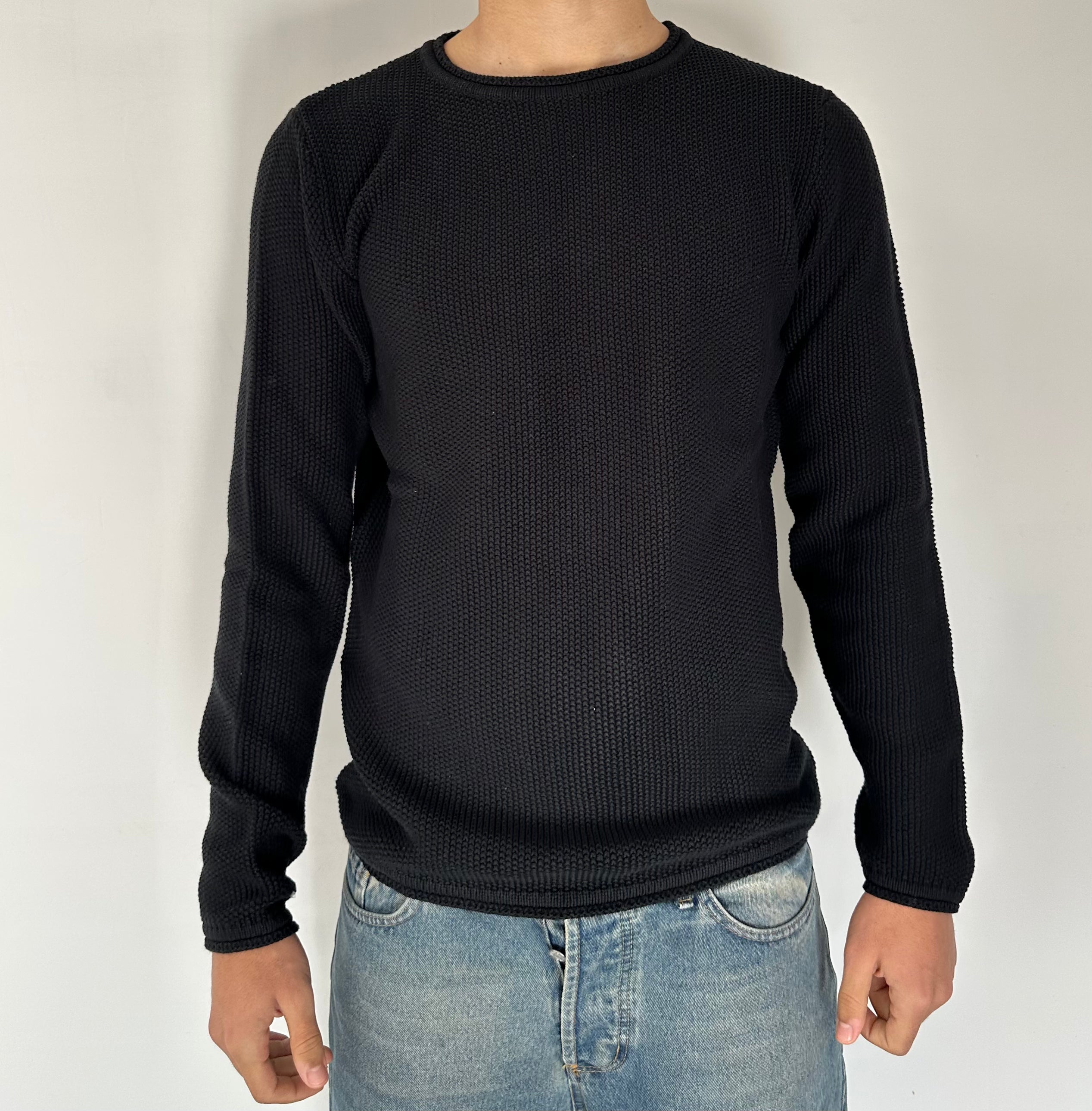 MAGLIONE GIROCOLLO NERO
