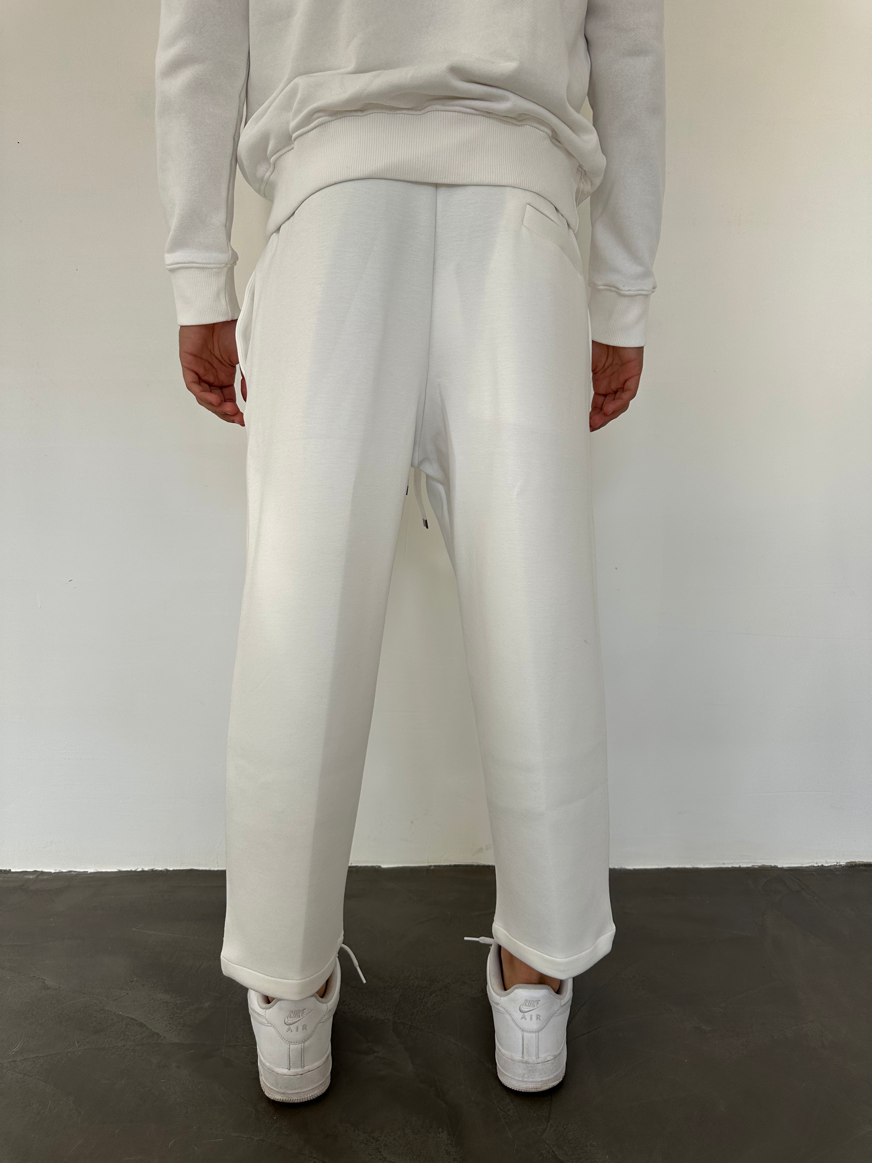 PANTALONE SCUBA IN TESSUTO TECNICO Why Not Brand BIANCO