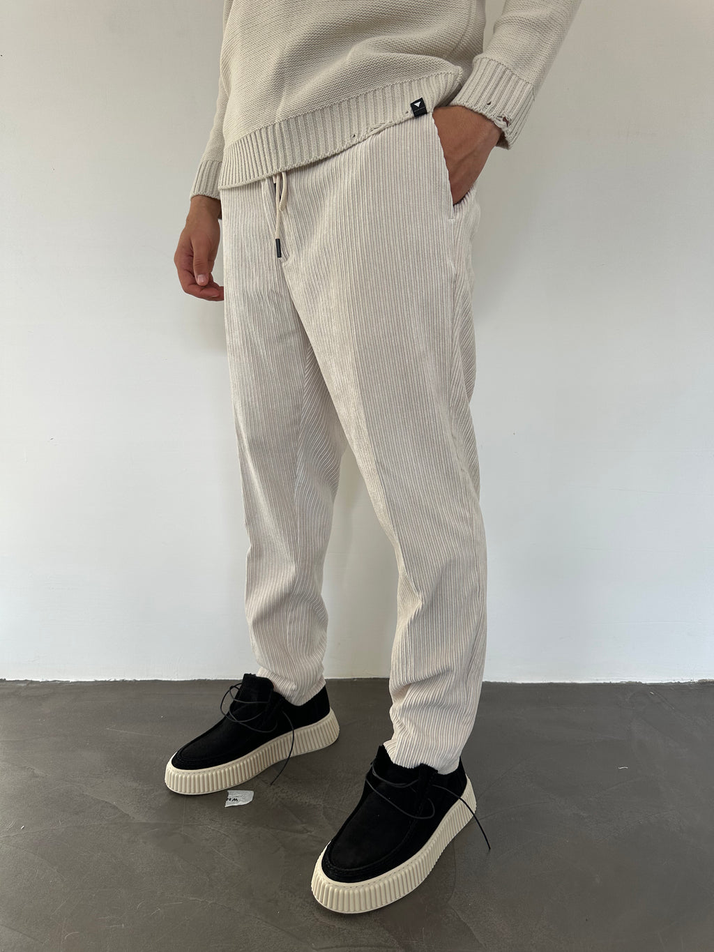PANTALONE NEWMAN VELVET Why Not Brand GRIGIO CHIARO