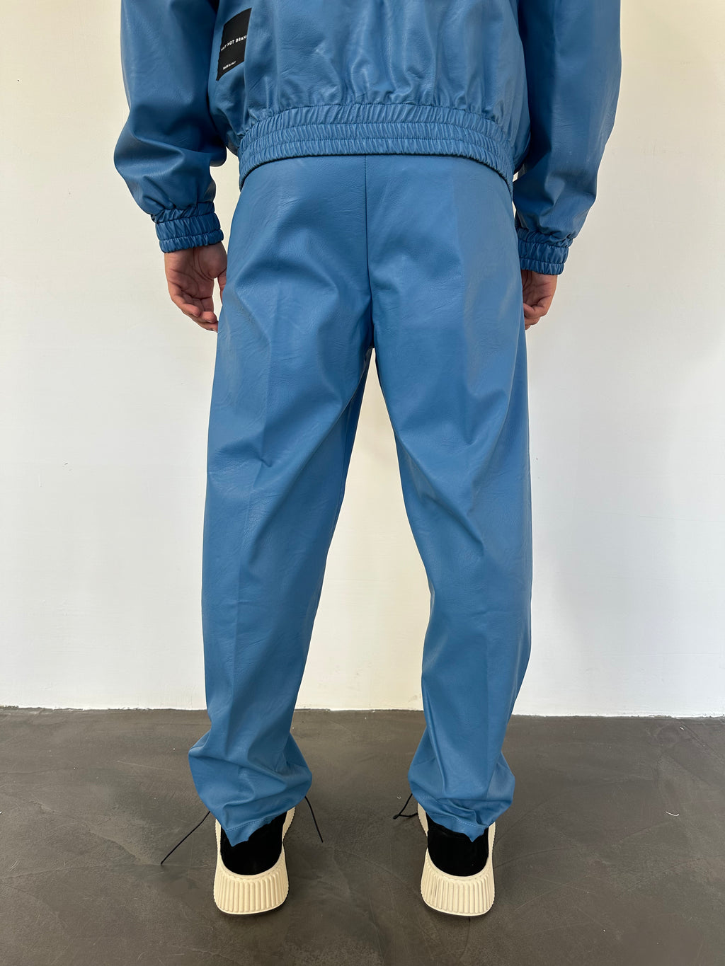 PANTALONE LEATHER BLU