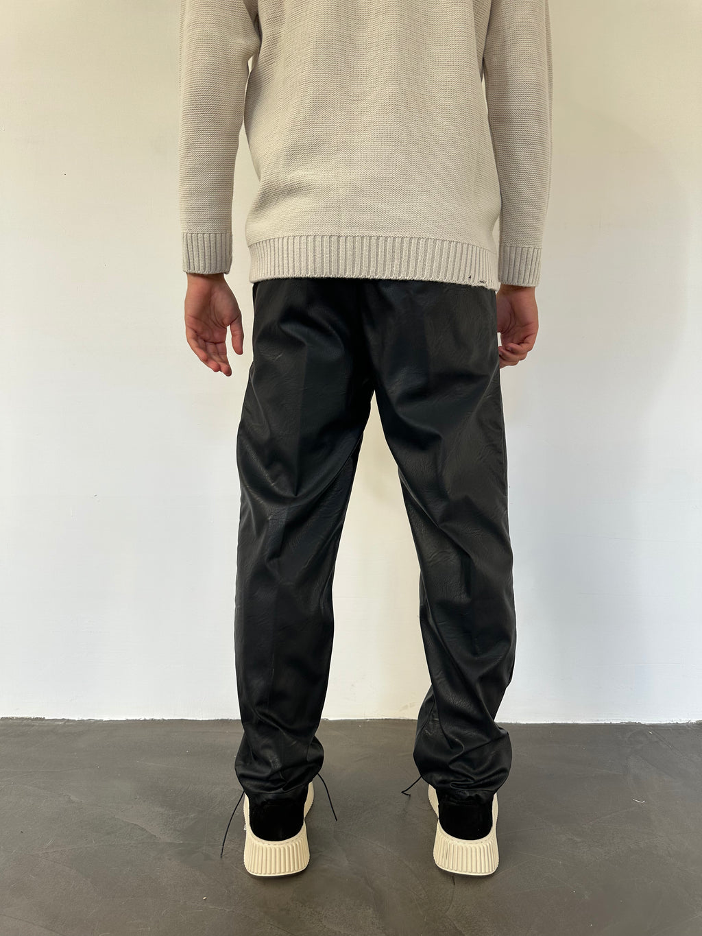PANTALONE LEATHER NERO