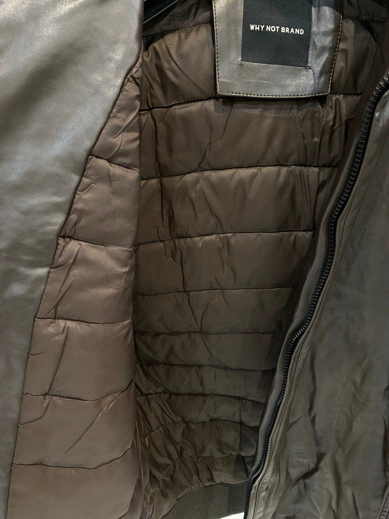 Bomber in ecopelle con zip