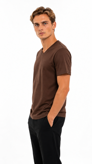 T-SHIRT IN FILO DI SCOZIA SCOLLO A V