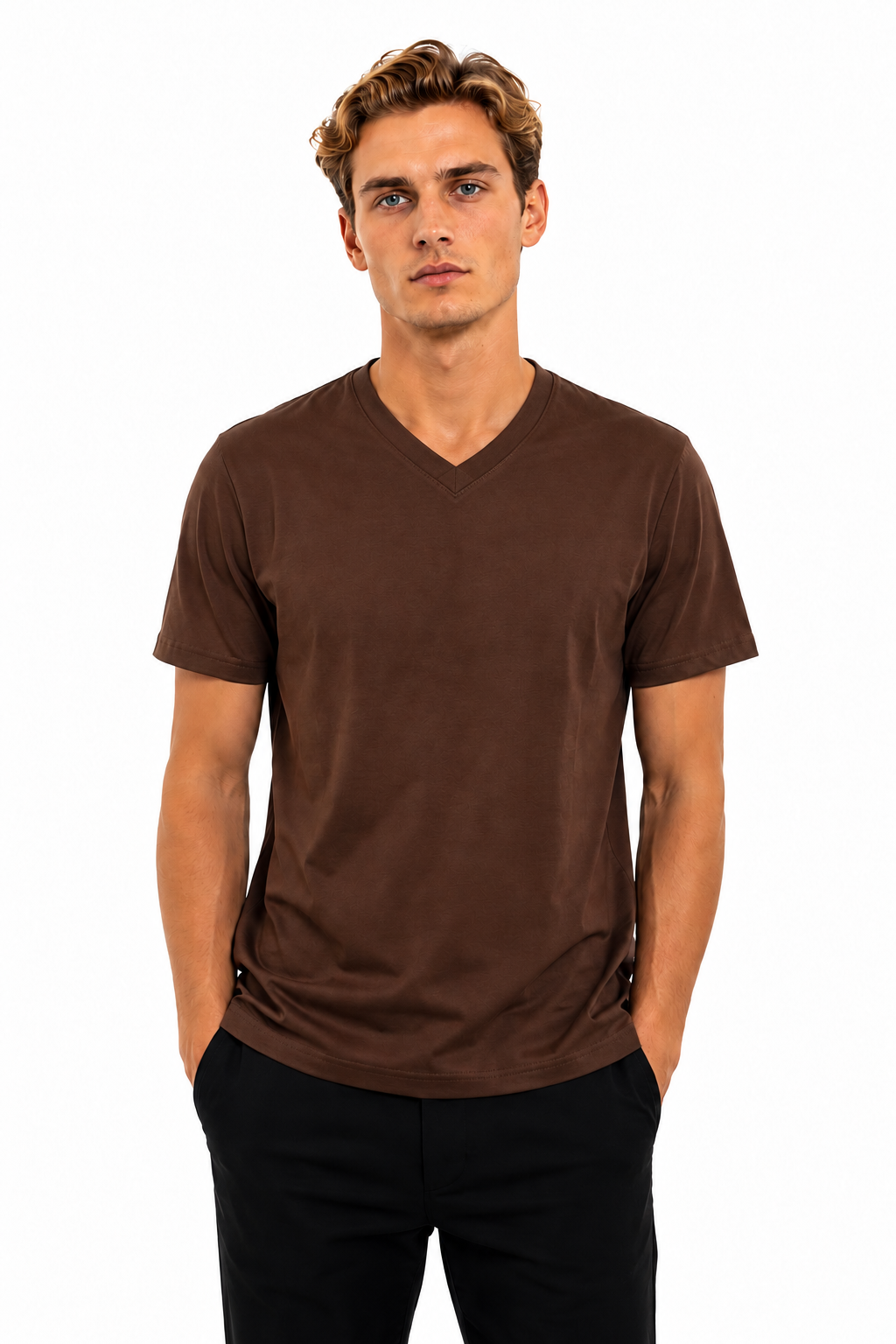 T-SHIRT IN FILO DI SCOZIA SCOLLO A V