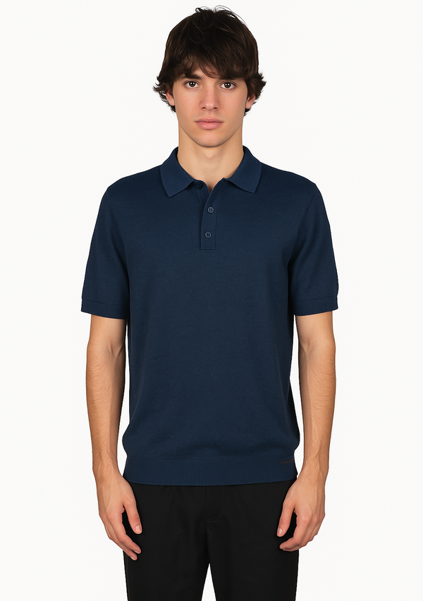 Polo tre bottoni misto lino