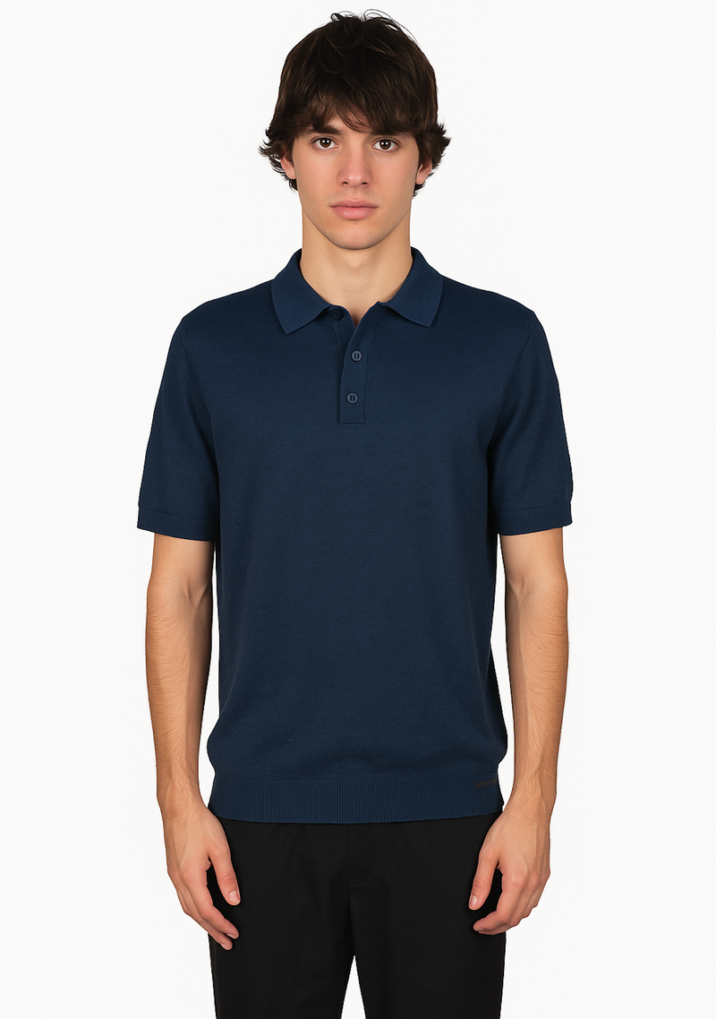 Polo tre bottoni misto lino