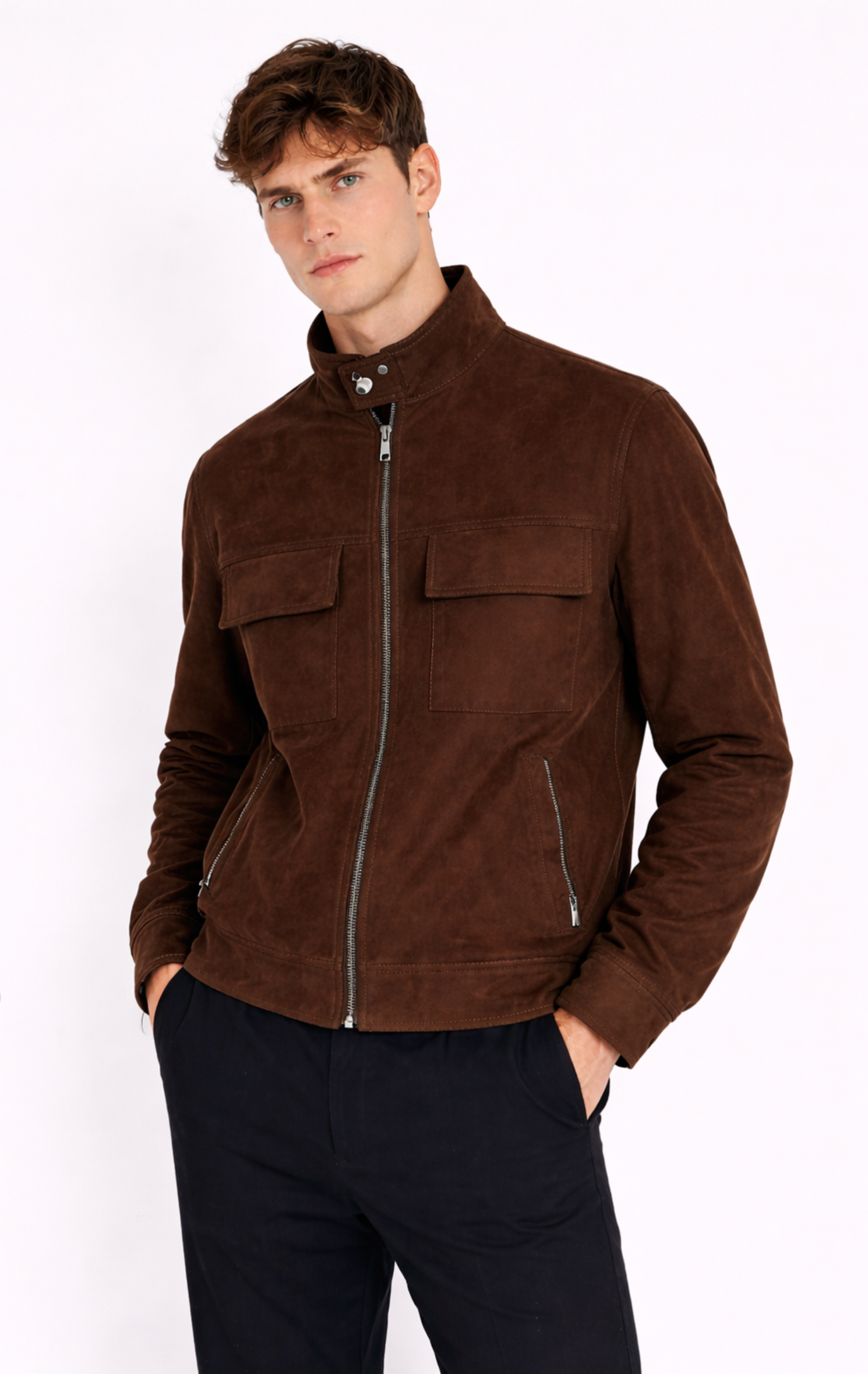 BIKER IN CAMOSCIO COLLO COREANO
