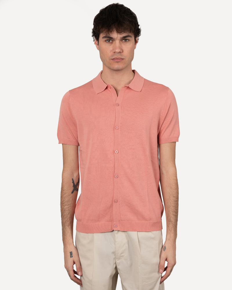 Polo a cardigan con bottoni in filo
