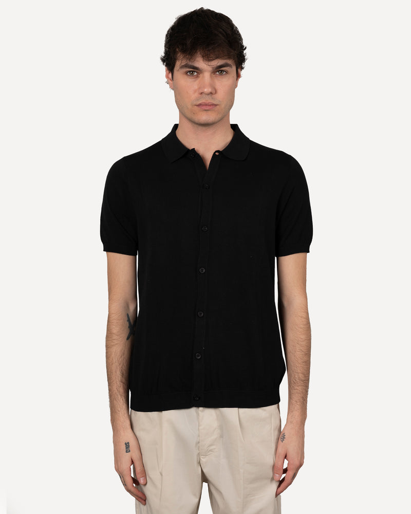 Polo a cardigan con bottoni in filo