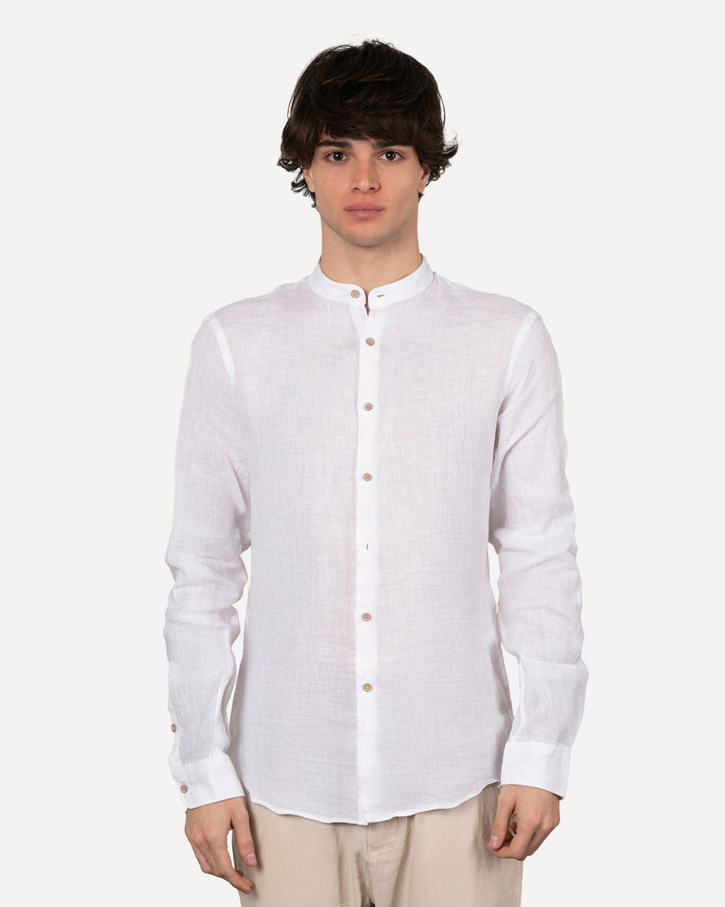 Camicia in lino collo coreano