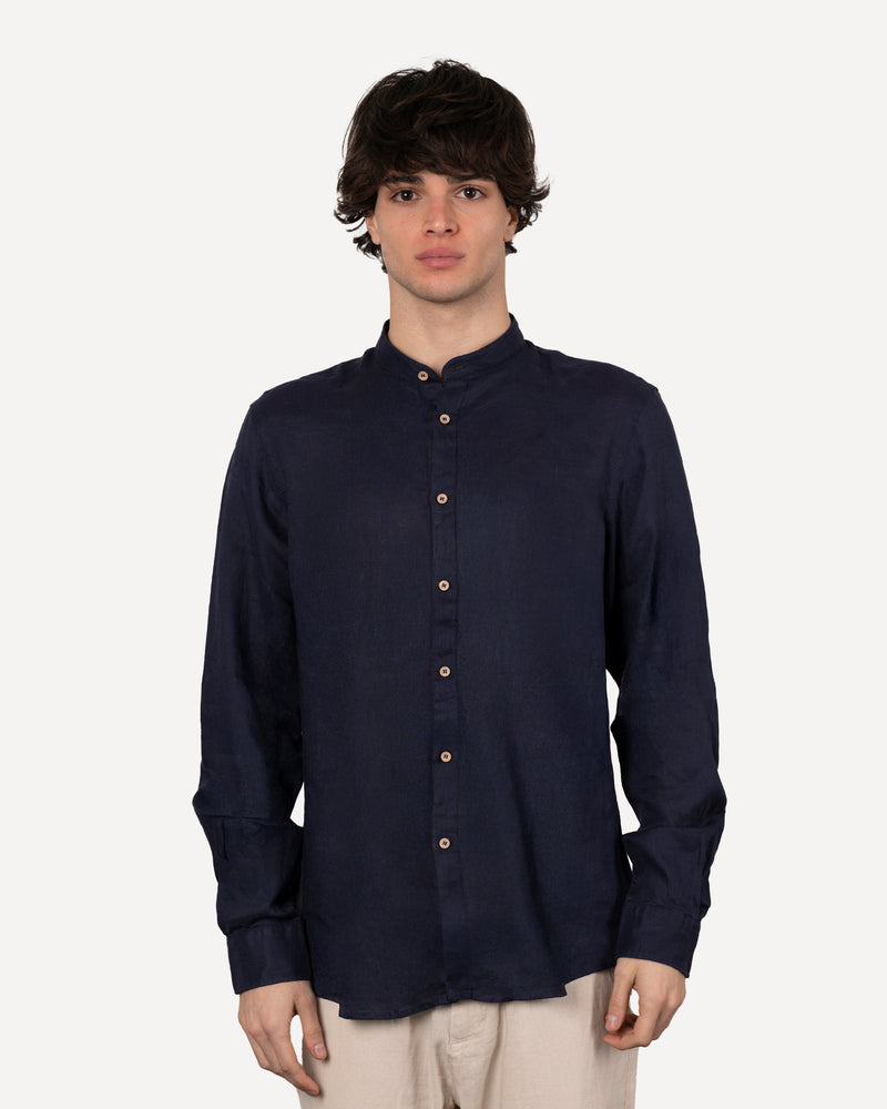 Camicia in lino collo coreano