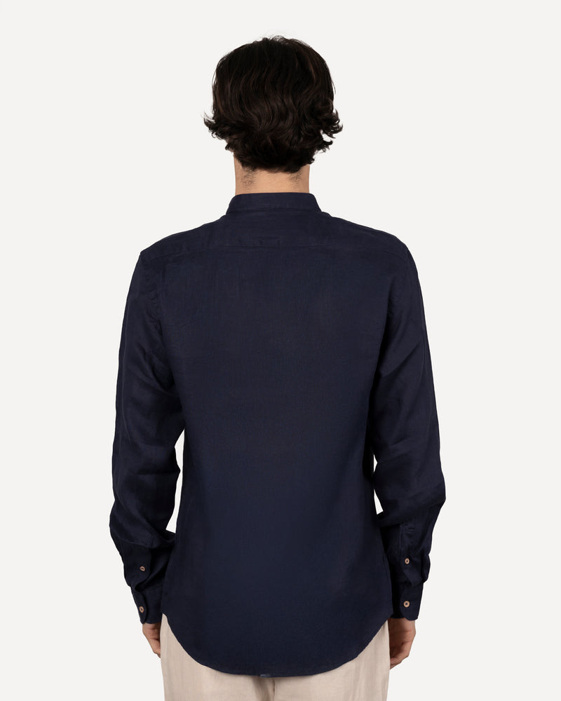 Camicia in lino collo coreano