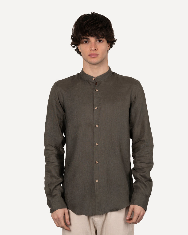 Camicia in lino collo coreano