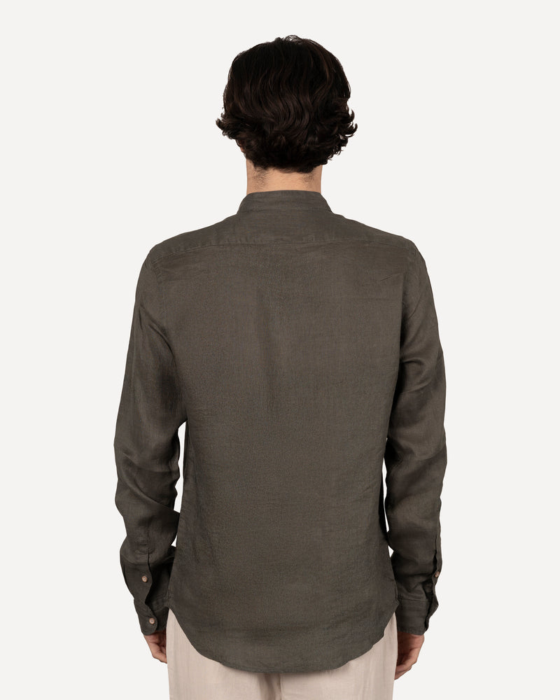 Camicia in lino collo coreano