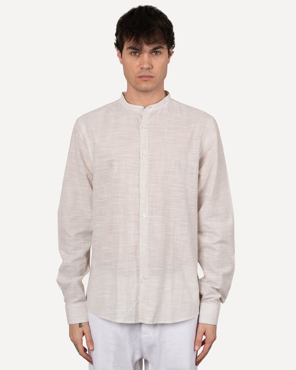 Camicia collo coreano con riga stretta
