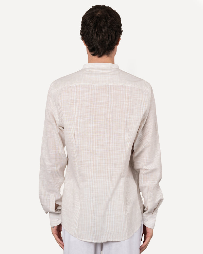 Camicia collo coreano con riga stretta