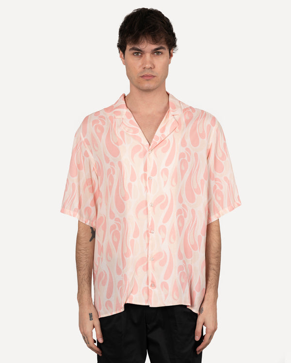 Camicia a fantasia con fiamme
