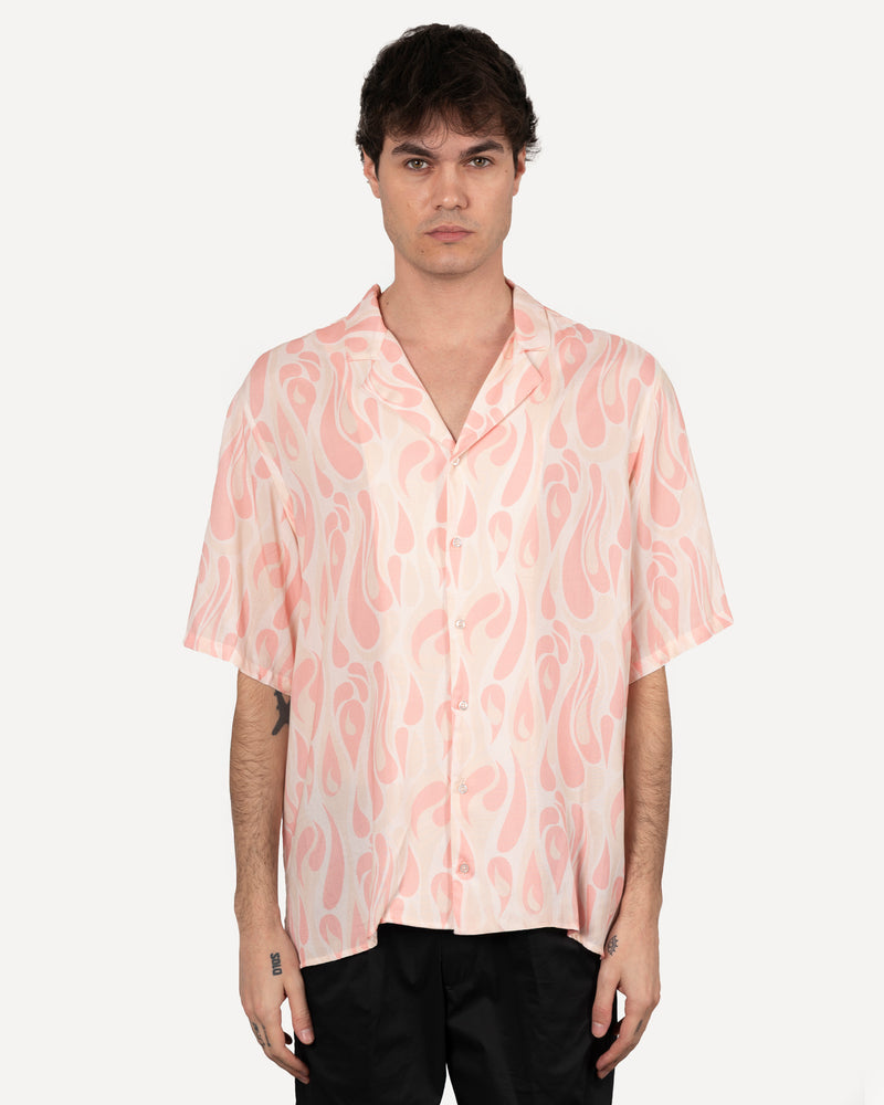 Camicia a fantasia con fiamme